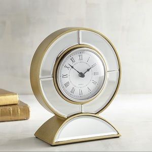 Gold mirrored desk clock